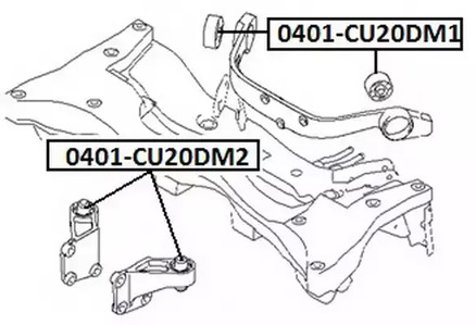 Сайлентблок asva ASVA 0401-CU20DM1