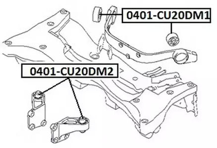 Сайлентблок asva ASVA 0401-CU20DM2