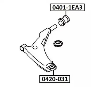 0420-031 MR554375 MITSUBISHI GALANT EA 96> ОПОРА ШАРОВАЯ ПЕРЕДНЕГО НИЖНЕГО РЫЧАГА ASVA 0420-031