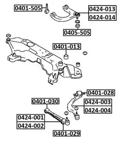 0424002 ASVA РЫЧАГ ПРЯМОЙ НИЖНИЙ ЛЕВЫЙ ASVA 0424-002