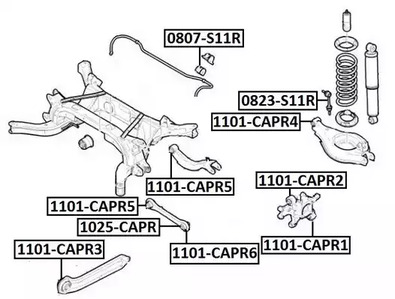 Сайлентблок ASVA ASVA 1101-CAPR3