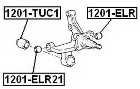 1201-ELR HYUNDAI COUPE 2001.8> САЙЛЕНТБЛОК ЗАДНЕЙ ЦАПФЫ ASVA 1201-ELR