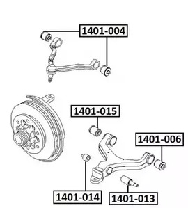 Сайлентблок рычага подвески ASVA 1401-014