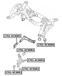 Сайлентблок рычага подвески ASVA 1701-XC90R1