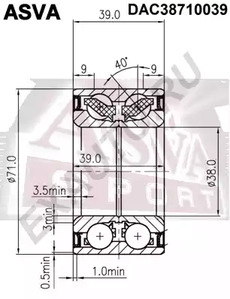 DAC38710039 ASVA Подшипник ступичный