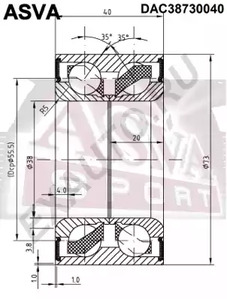 Подшипник ступичный ASVA DAC38730040