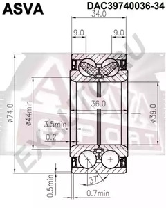 Подшипник ступичный ASVA DAC39740036-34