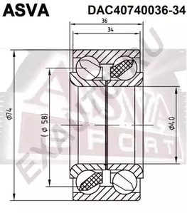 DAC40740036-34 ASVA Подшипник ступичный