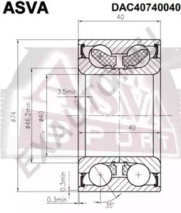 Подшипник ступичный ASVA DAC40740040