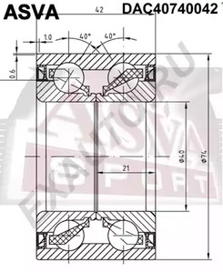 DAC40740042 ASVA Подшипник ступичный