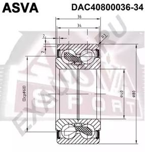 Подшипник ступичный ASVA DAC40800036-34