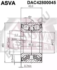 DAC42800045 ASVA Подшипник ступичный