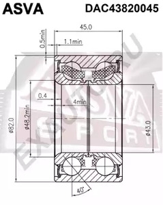 DAC43820045 ASVA Подшипник ступичный