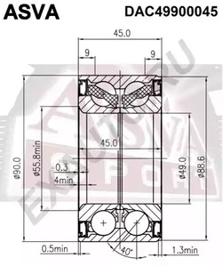 DAC49900045 ASVA Подшипник ступичный