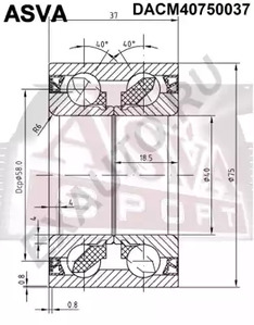 DACM40750037 ASVA Подшипник ступичный