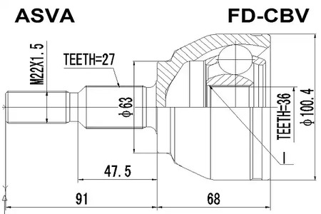 Ремкомплект наружного шруса ASVA FD-CBV