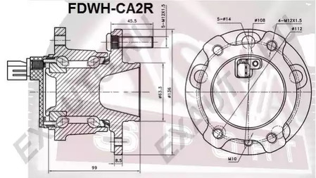 СТУПИЦА ЗАДНЯЯС ДАТЧИКОМ АБС ASVA FDWH-CA2R