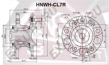 СТУПИЦА ЗАДНЯЯ С МАГНИТНЫМ КОЛЬЦОМ АБС ASVA HNWH-CL7R