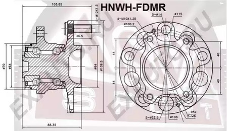 Ступица колеса ASVA HNWH-FDMR