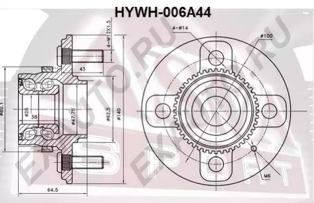 Ступица колеса ASVA HYWH-006A44