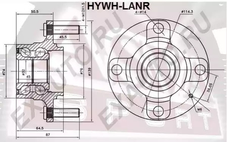 СТУПИЦА ЗАДНЯЯ ASVA HYWH-LANR