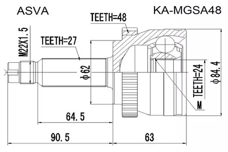 Шрус ASVA KA-MGSA48