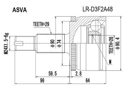 LR-D3F2A48 ASVA ШРУС