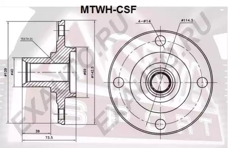 Ступица колеса ASVA MTWH-CSF