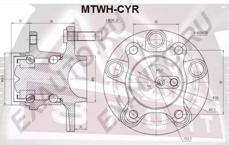 Ступица задняя с датчиком абс ASVA MTWH-CYR