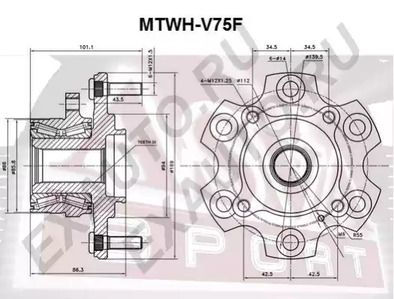 Ступица передняя ASVA MTWH-V75F