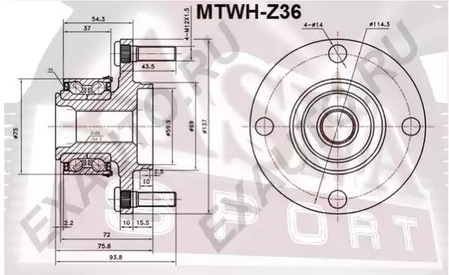 Ступица передняя с магнитным кольцом абс ASVA MTWH-Z36