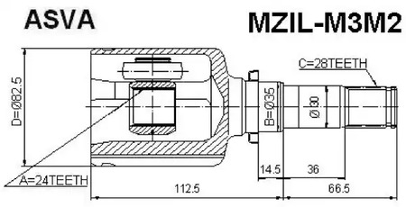 Шрус ASVA MZIL-M3M2