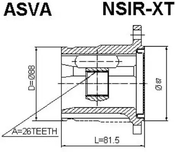 NSIR-XT ASVA Шарнирный комплект, приводной вал