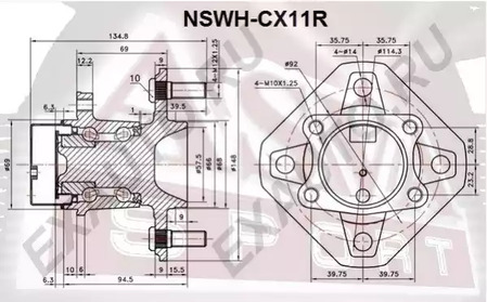 NSWH-CX11R ASVA Ступица колеса