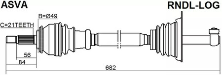 ПРИВОД ЛЕВЫЙ 677x21 ASVA RNDL-LOG