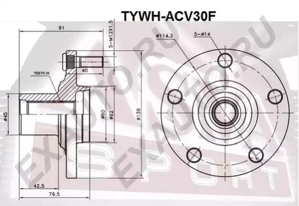 Ступица колеса ASVA TYWH-ACV30F