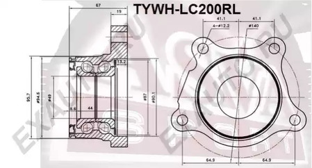 Подшипник ступицы ASVA TYWH-LC200RL