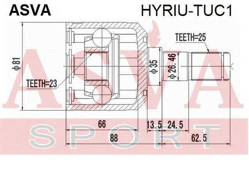 Ремкомплект внутреннего шруса ASVA HYRIU-TUC1