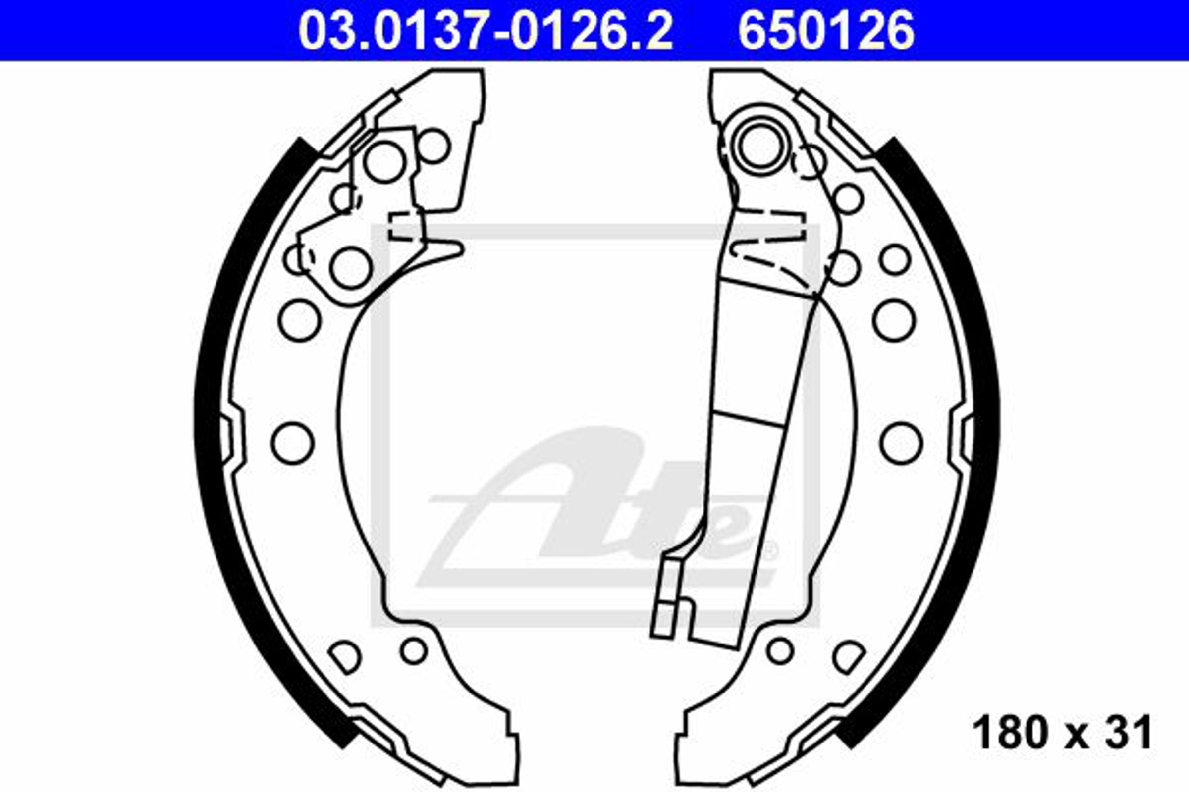 Колодки тормозные барабанные ATE 03.0137-0126.2