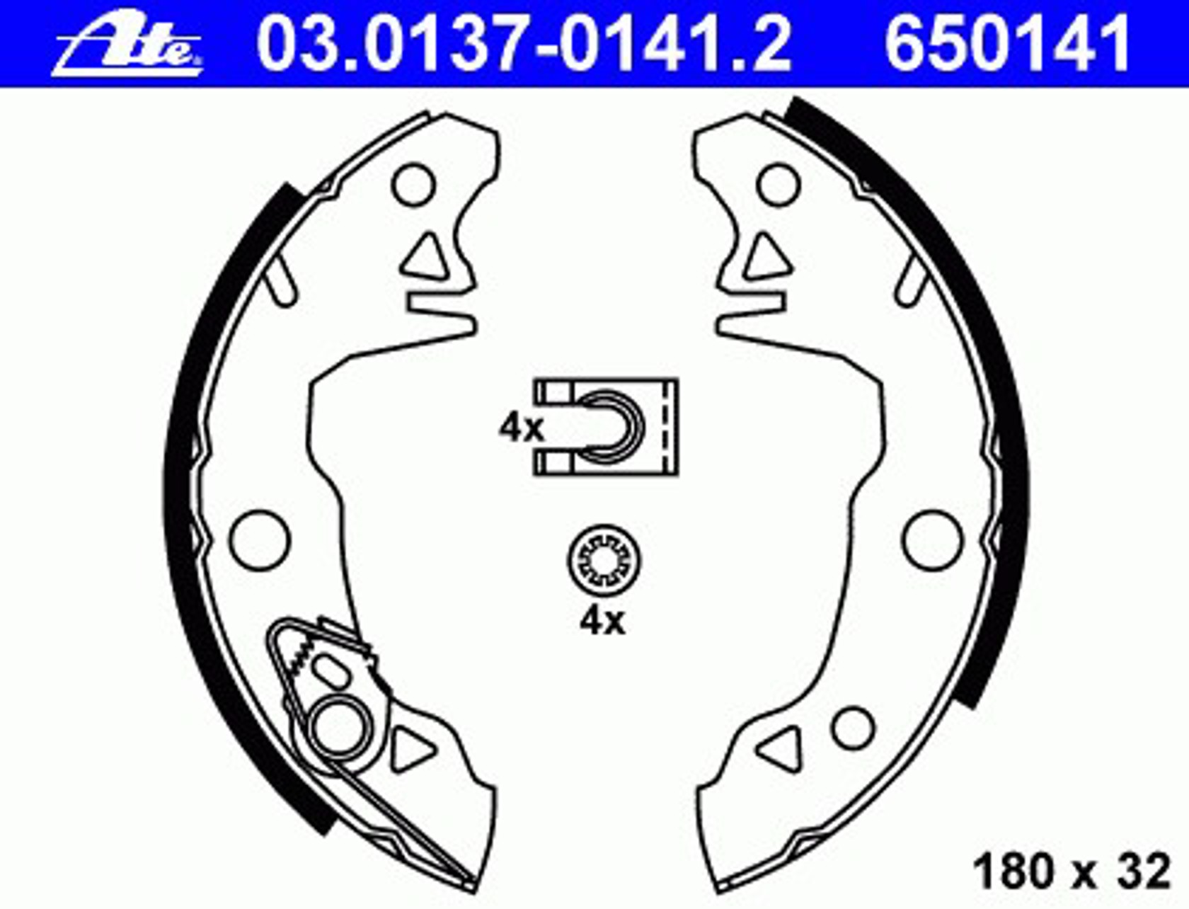 03.0137-0141.2 ATE Колодки тормозные барабанные
