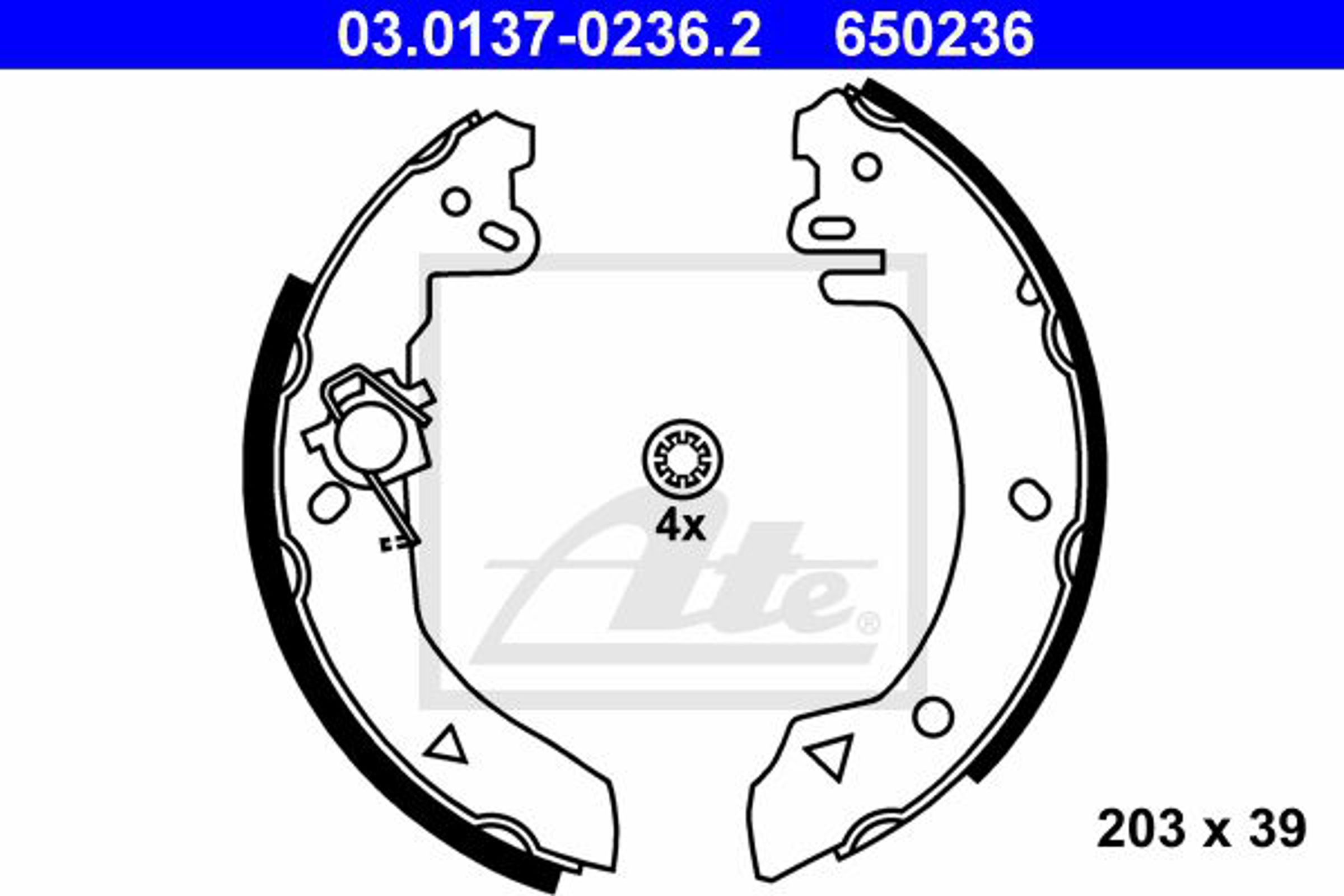 Комплект тормозных колодок ATE 03.0137-0236.2