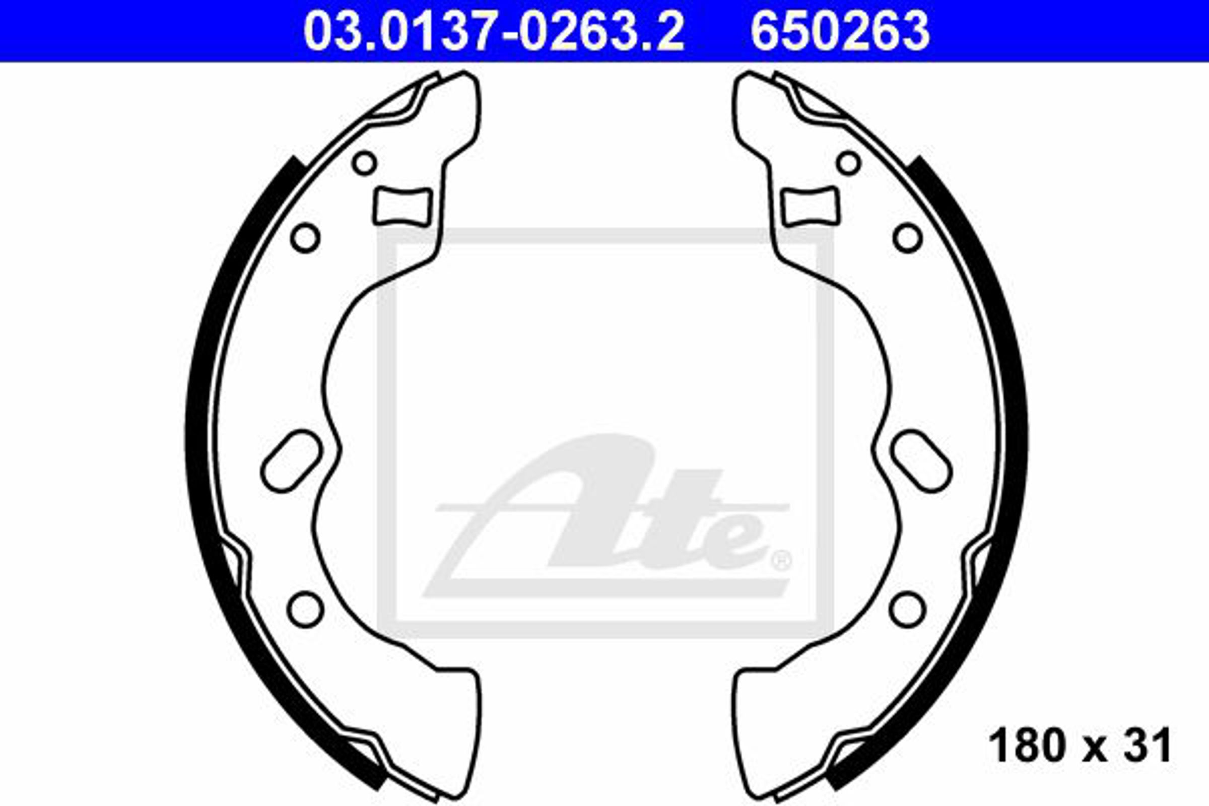 Комплект тормозных колодок ATE 03.0137-0263.2