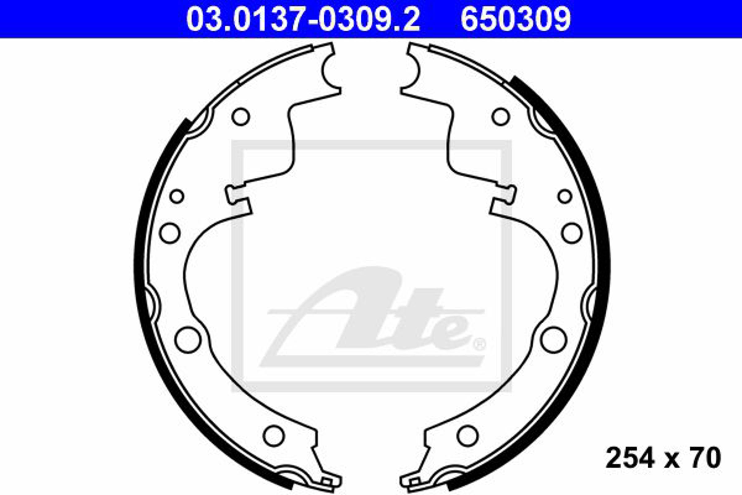 Комплект тормозных колодок ATE 03.0137-0309.2