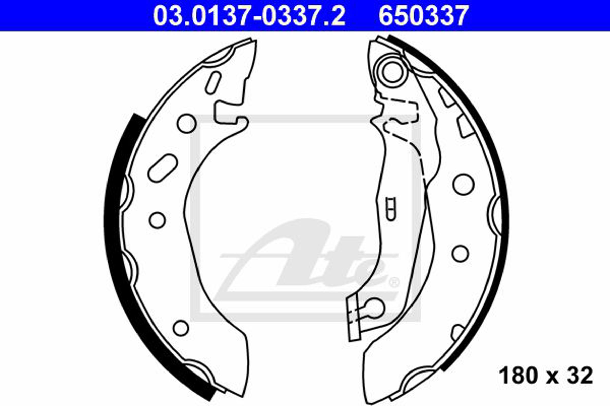 Колодки тормозные барабанные ATE 03.0137-0337.2