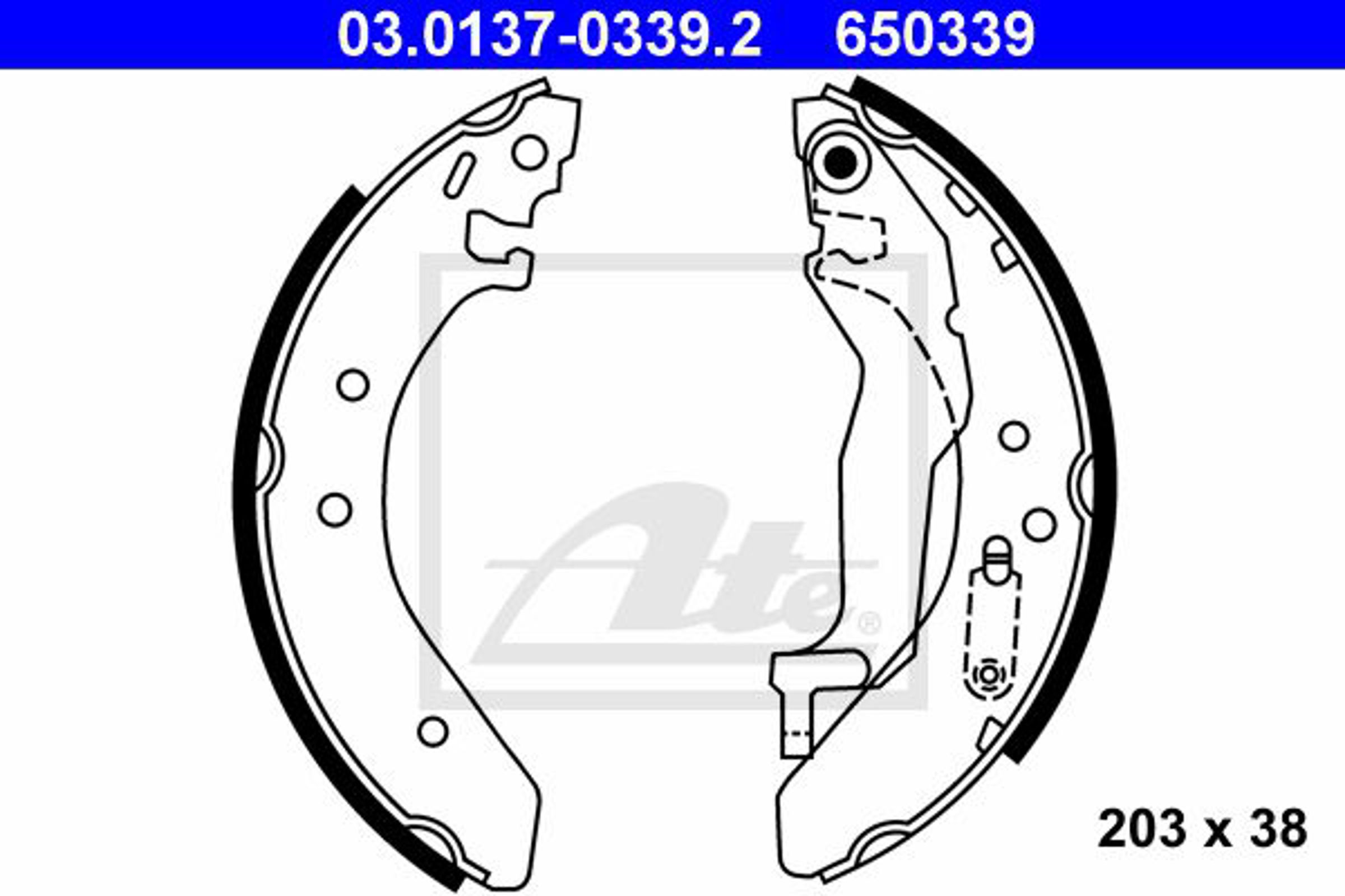 Комплект тормозных колодок ATE 03.0137-0339.2