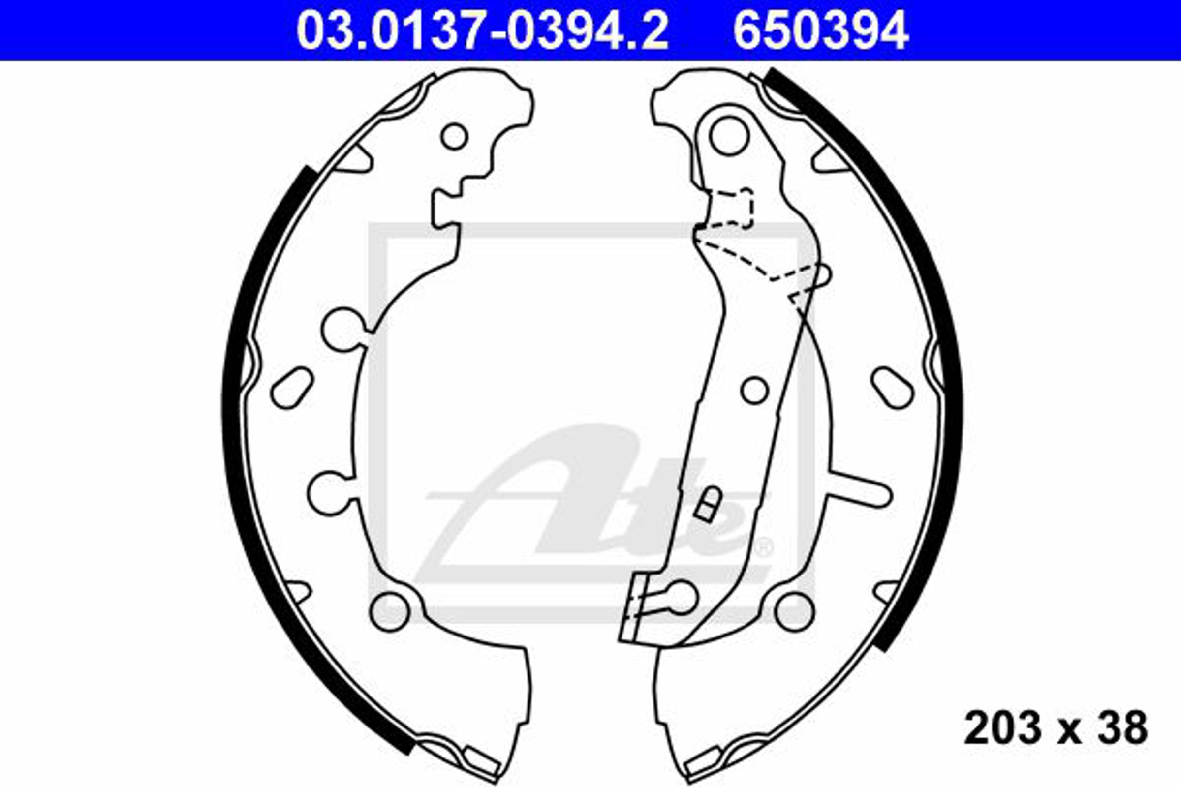 Колодки тормозные барабанные ATE 03.0137-0394.2