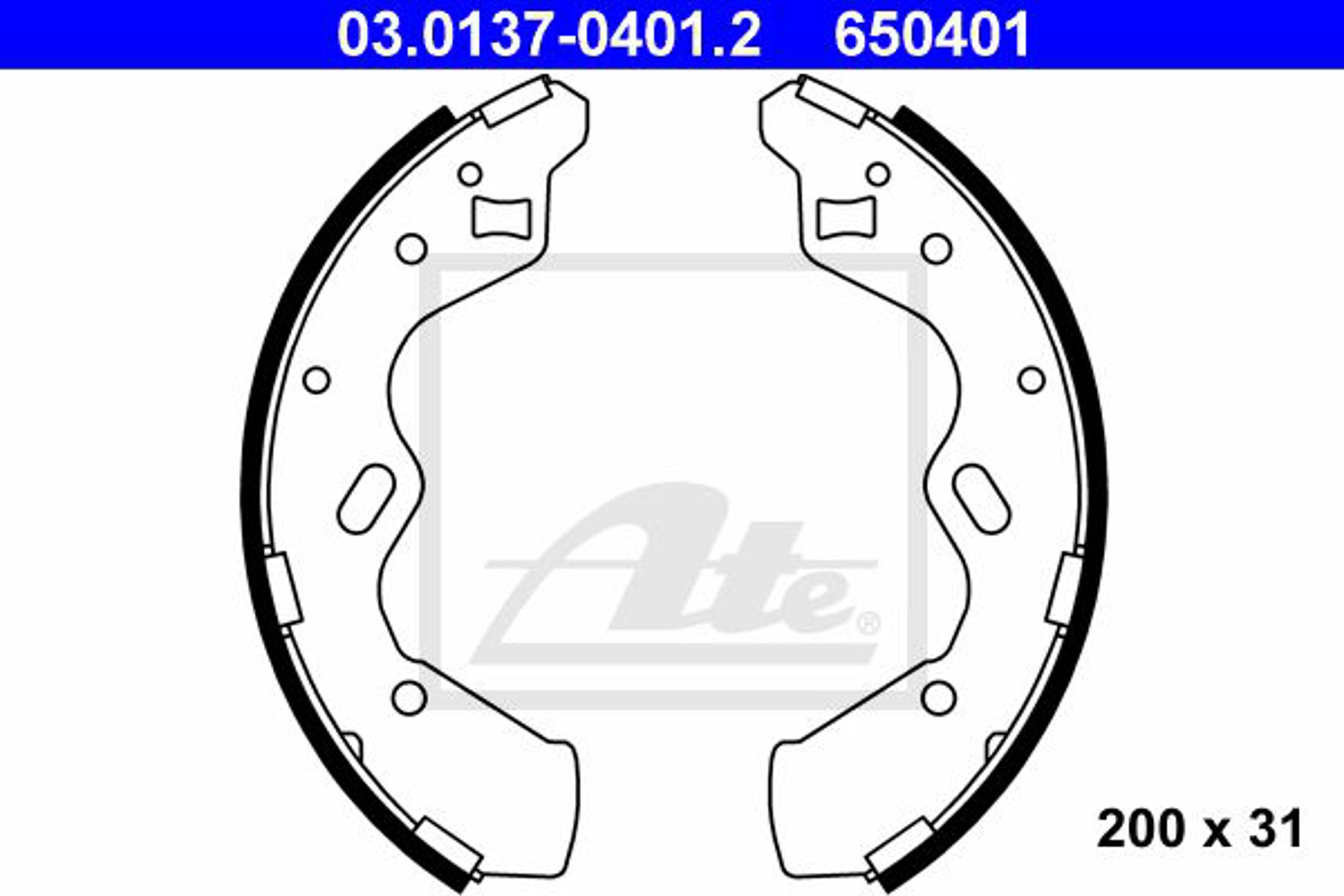 Комплект тормозных колодок ATE 03.0137-0401.2