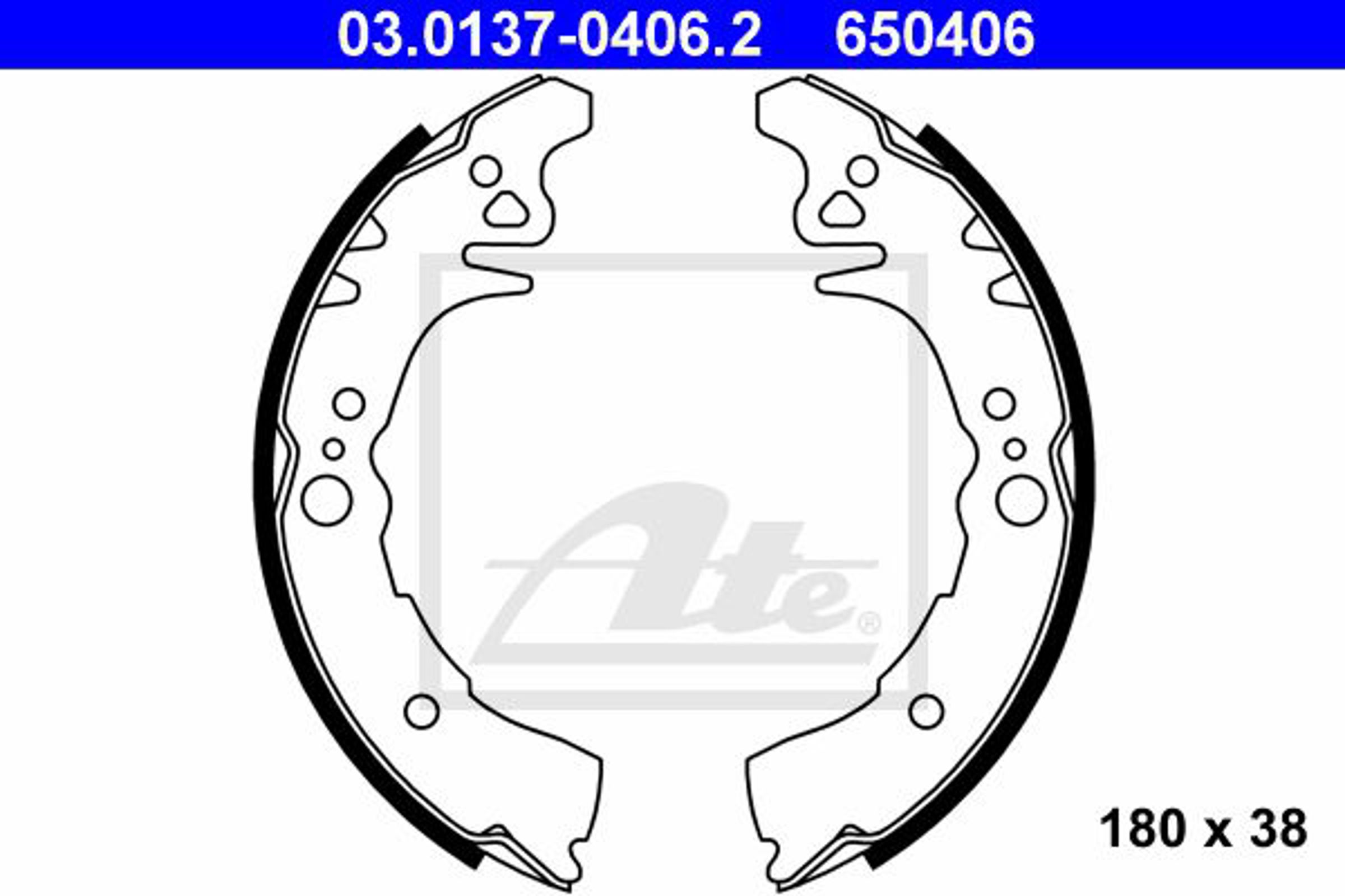 Комплект тормозных колодок ATE 03.0137-0406.2