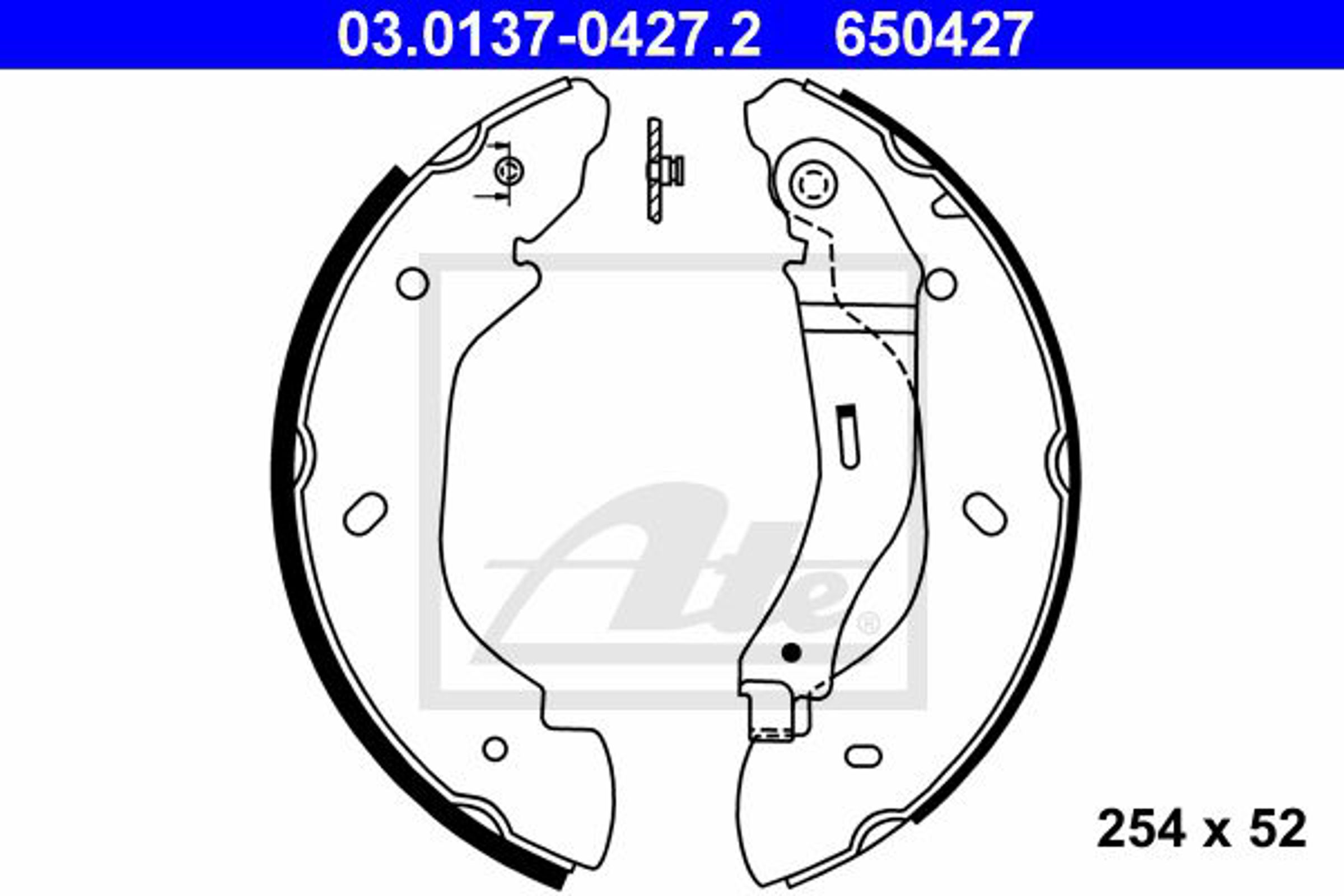 Колодки тормозные барабанные ATE 03.0137-0427.2