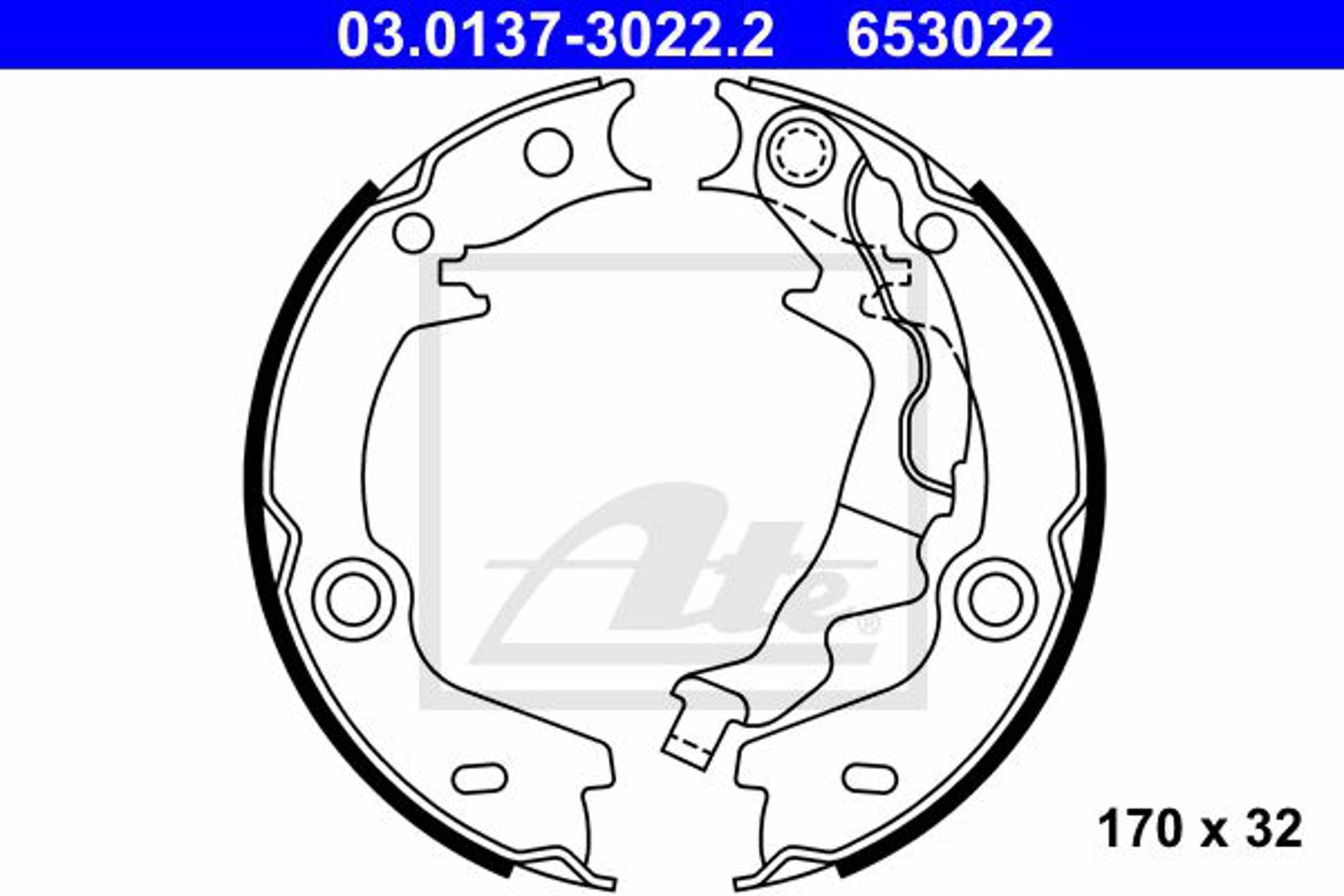 Колодки тормозные барабанные ATE 03.0137-3022.2